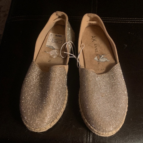 Anne Klein Shimmering Silver Espadrilles - Picture 1 of 3